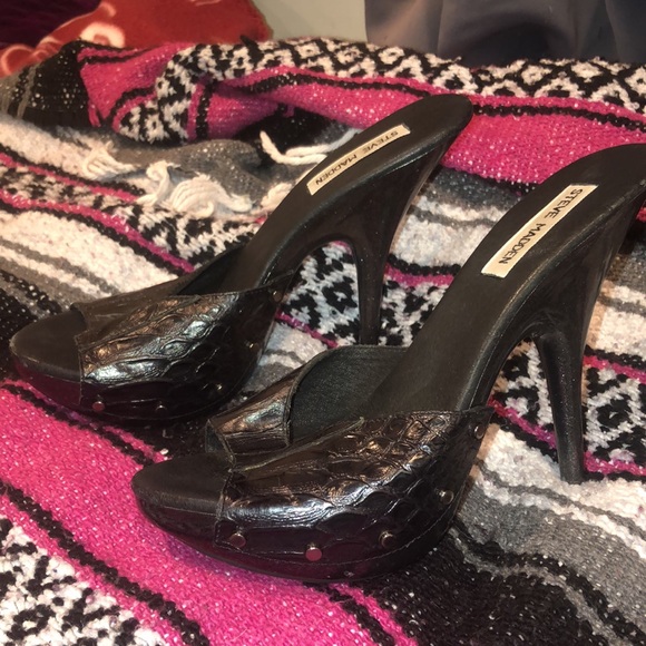 Steve madden black glittery studded heels - Picture 5 of 6